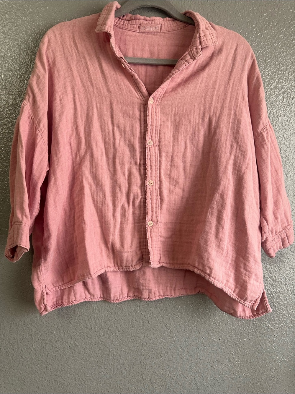 CP Shades women Dusty Pink  oversized Button-Down Cotton Top